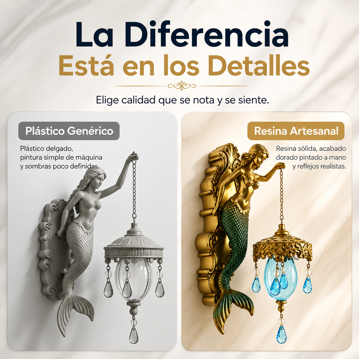 Lámpara de Pared Retro Sirena en Resina 💡✨