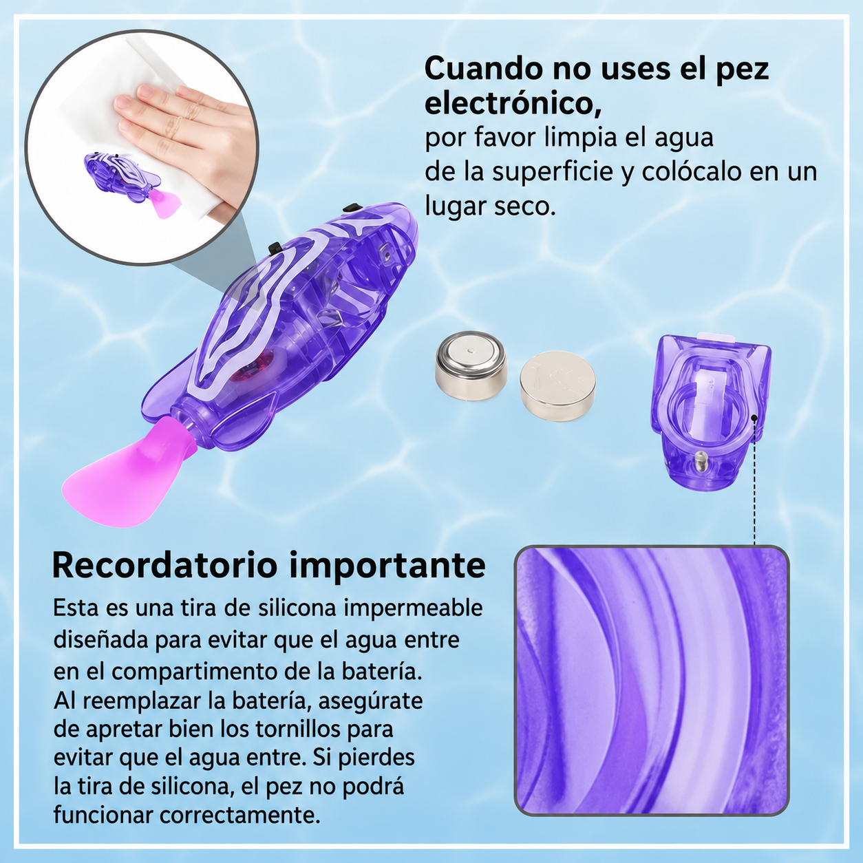 Peces Nadadores Electrónicos con Luz LED (Kit x4) 🫧