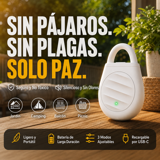 🐦Repelente Ultrasónico Portátil para Aves y Plagas 🌲✨