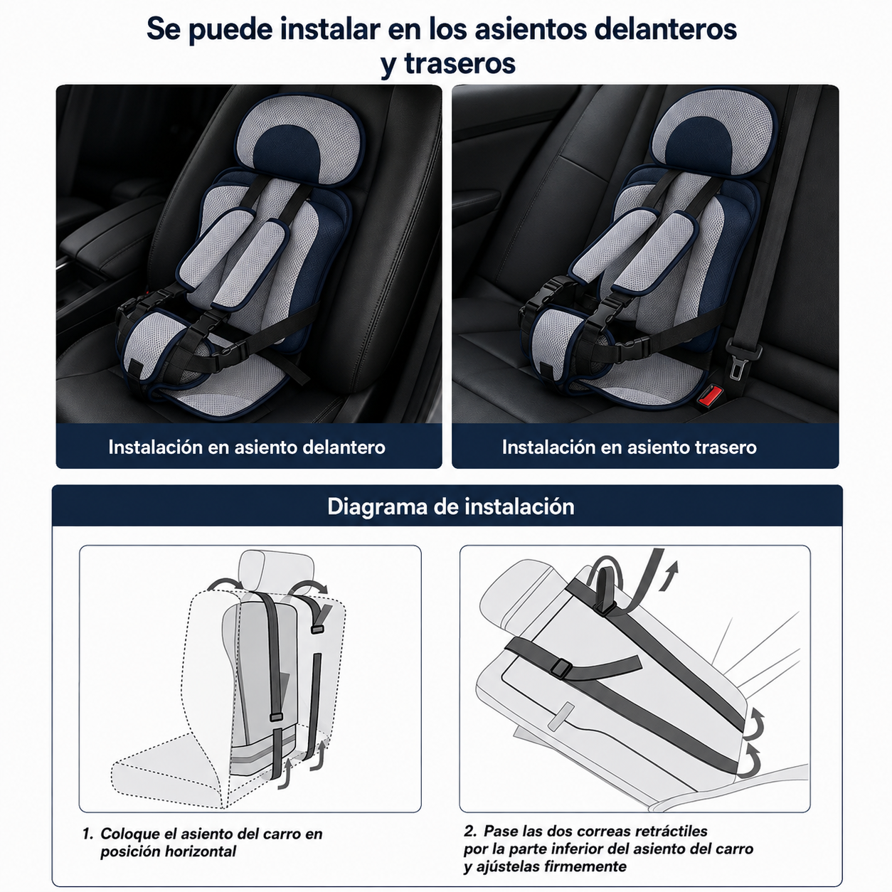 Silla de Coche Portátil y Arnés de Seguridad para Niños🚗✨