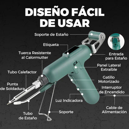 Soldador eléctrico de alta eficiencia de 60 W (Incluye rollo de estaño)