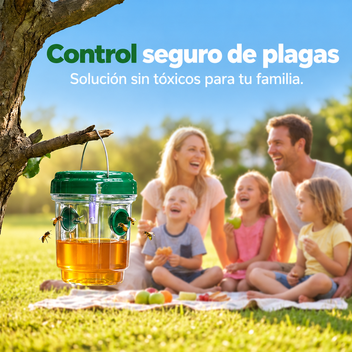 🍎🪰Trampa Solar para Moscas de la Fruta, Avispas e Insectos