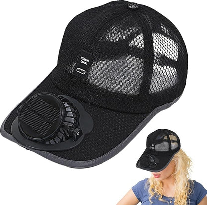 CoolCap Solar™ Gorra con ventilador recargable con energía solar