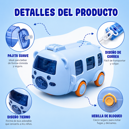 Botella de Agua Antiderrame con Correa Autobús Kletshuts™💧