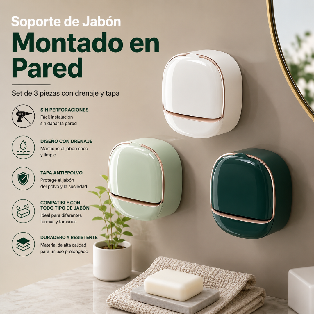 🧼 Jabonera de Pared Hermética SoapShield™