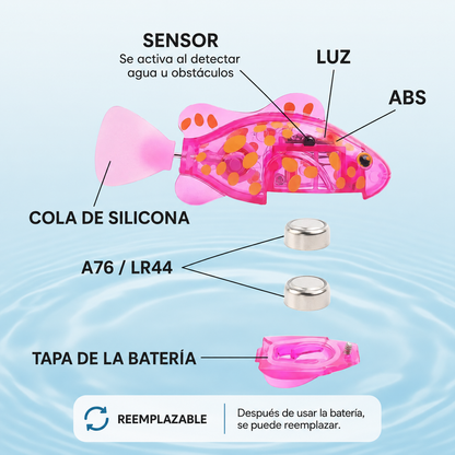 Peces Nadadores Electrónicos con Luz LED (Kit x4) 🫧
