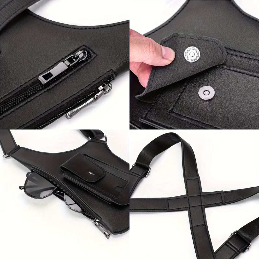Bandolera Urban Retro:  Maletín Compacto de Cuero Sintético Premium🧔🏻‍♂️💼