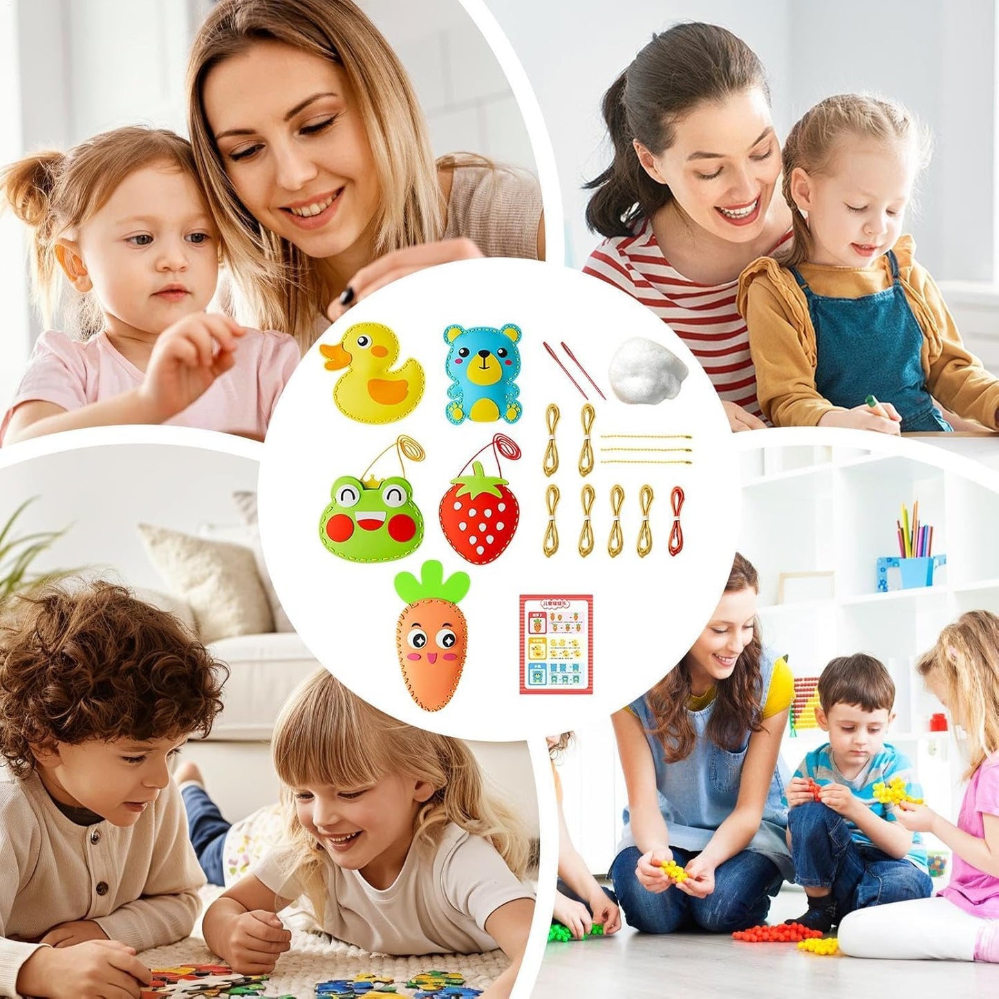 Kit de costura de animales y frutas para niños