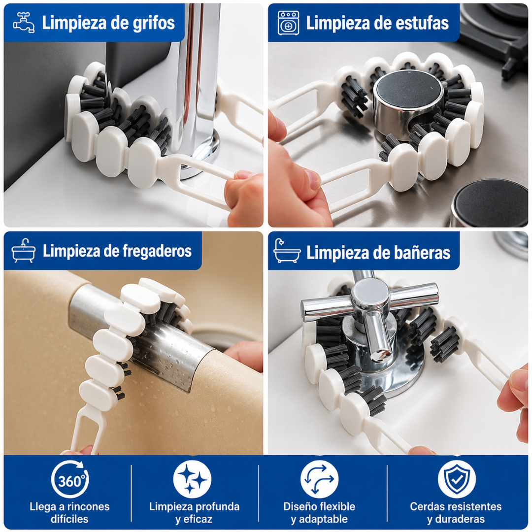 Cepillo Flexible Spotless: Especialista en Esquinas y Huecos Difíciles🍳👩🏻‍🍳