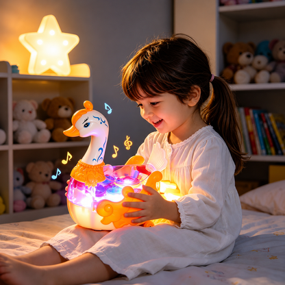 Juguete de Cisne Interactivo con Engranajes Transparentes y Luces LED🦢🚦