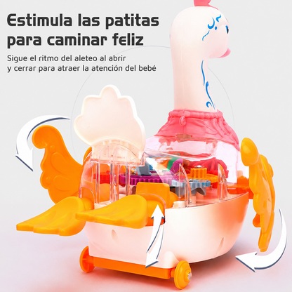 Juguete de Cisne Interactivo con Engranajes Transparentes y Luces LED🦢🚦