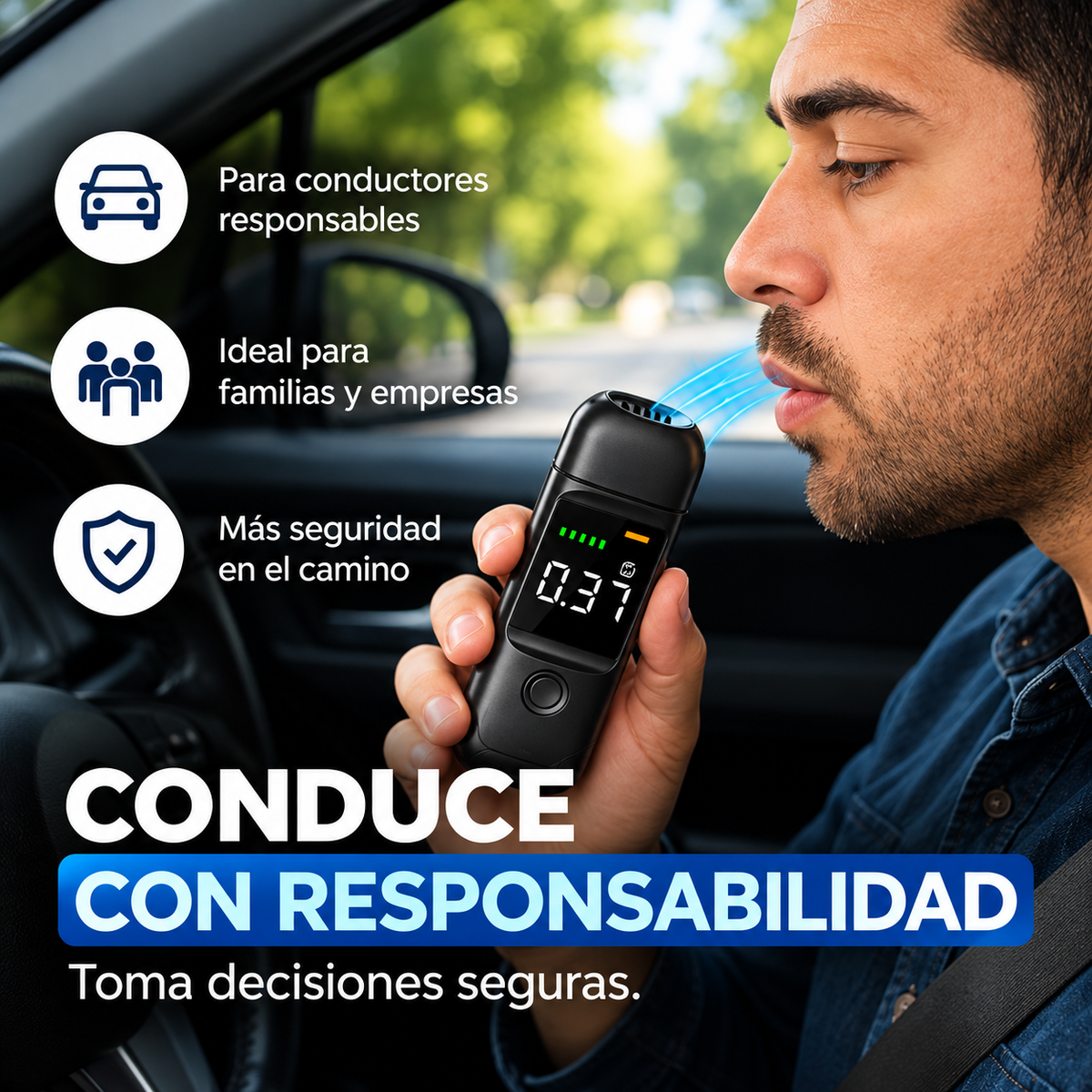 Alcoholímetro Digital Portátil con Pantalla LED🚗💨🚨