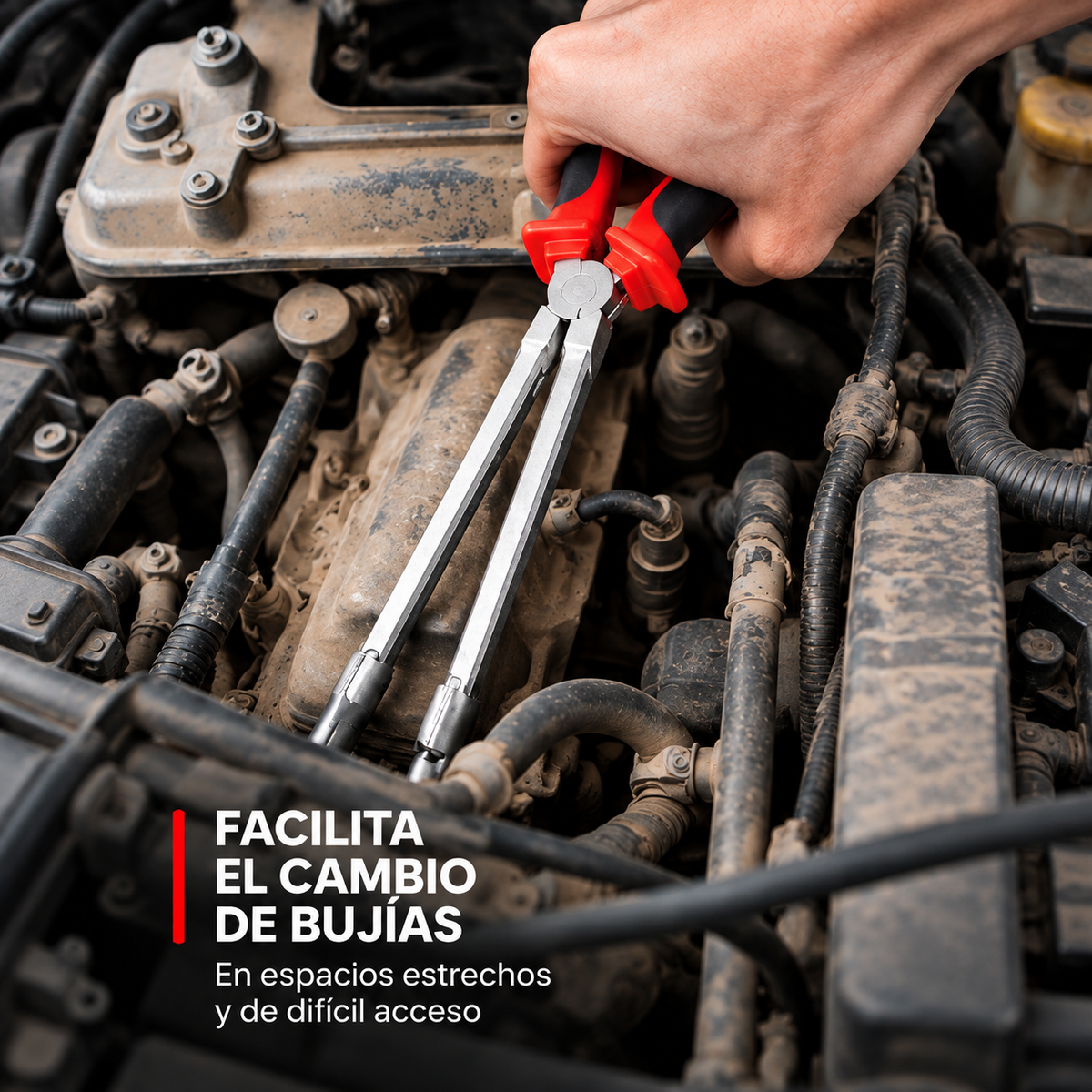 Pinza Larga para Cables de Bujía y Alta Tensión (29 cm) 🔧⚡