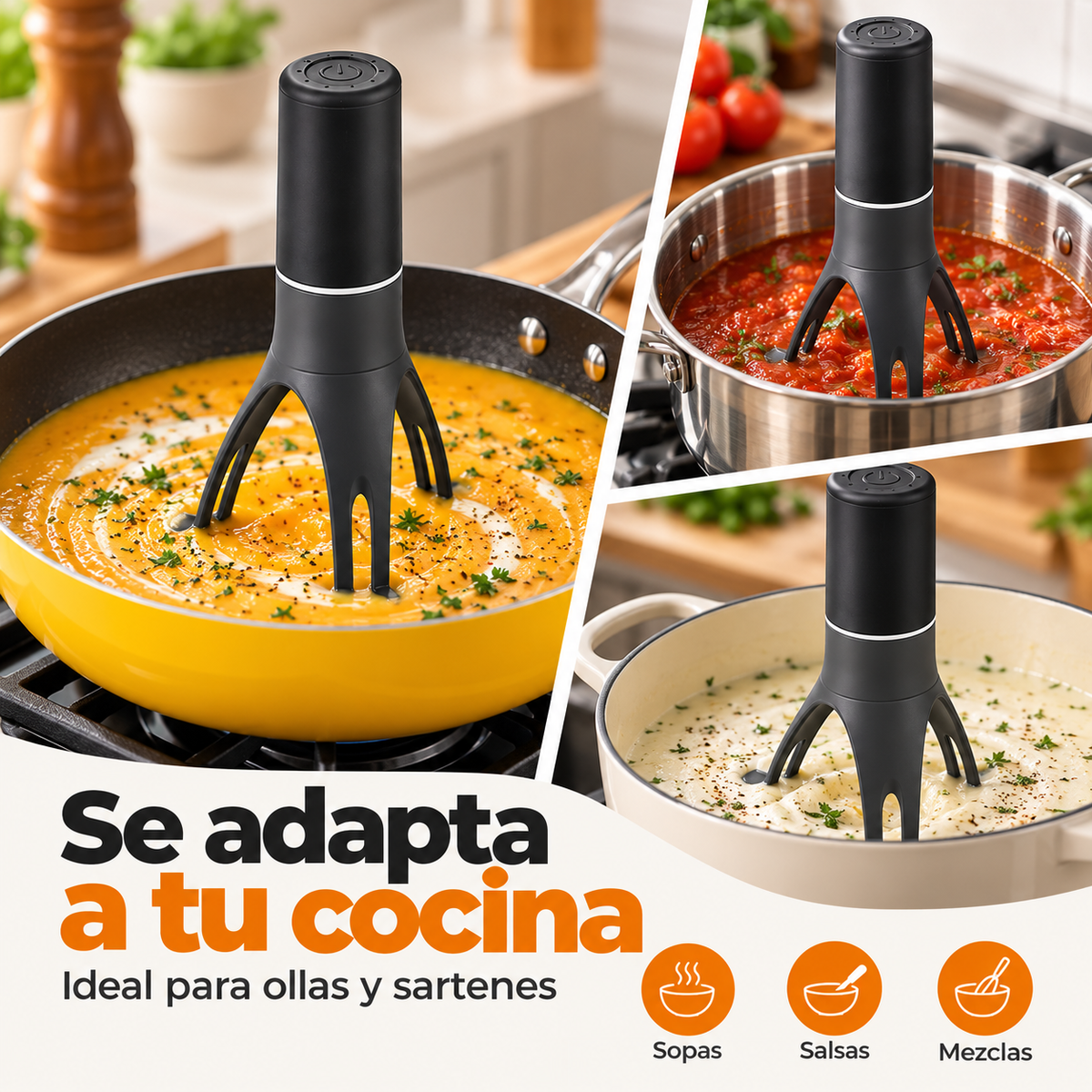 Batidora Automática de Olla 3 Velocidades🍲⚡