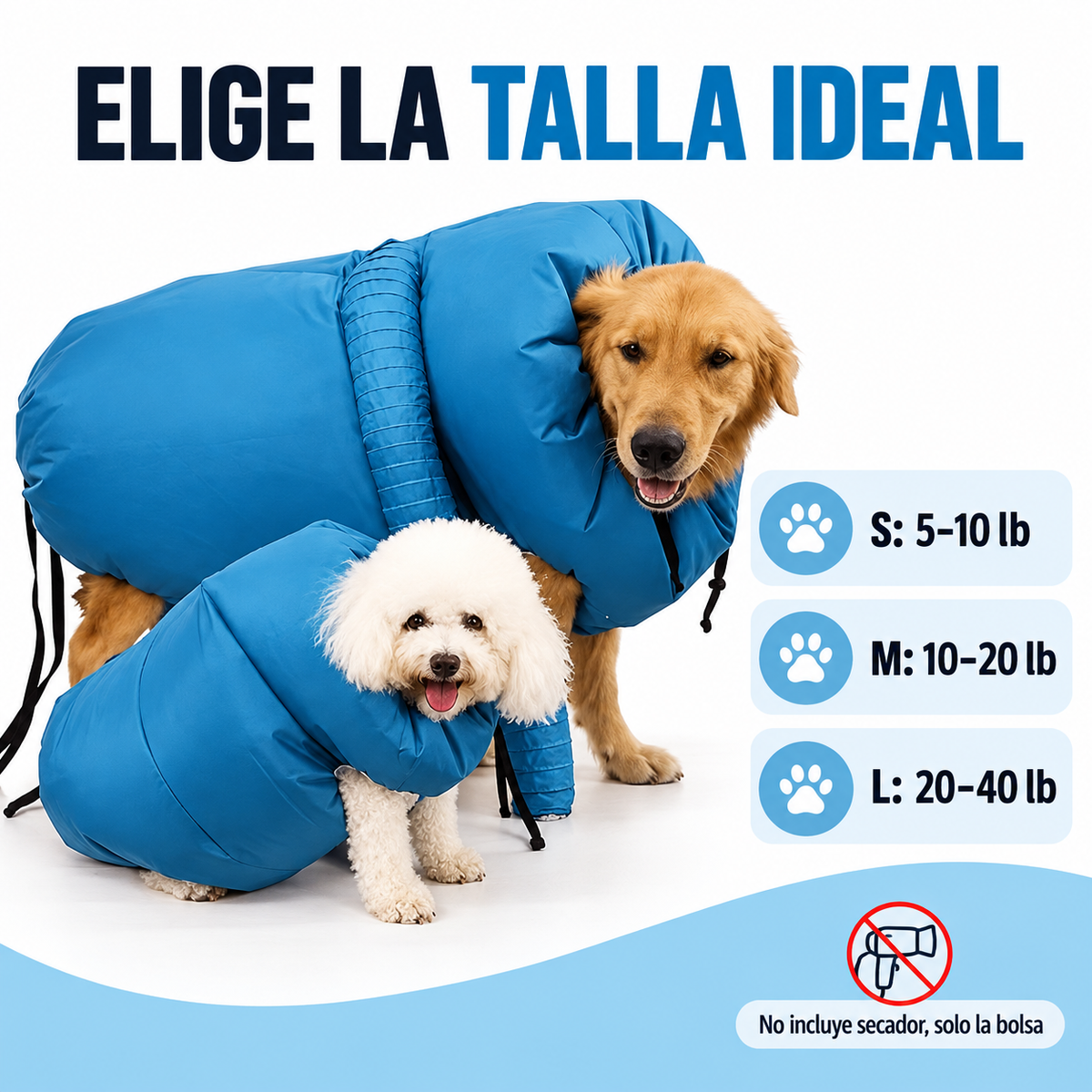 Bolsa Secadora Rápida Envolvente para Mascotas 🐶🐱