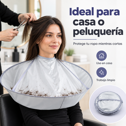 Capa de Peluquería Tipo Paraguas Recogepelos✂️✨