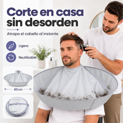 Capa de Peluquería Tipo Paraguas Recogepelos✂️✨