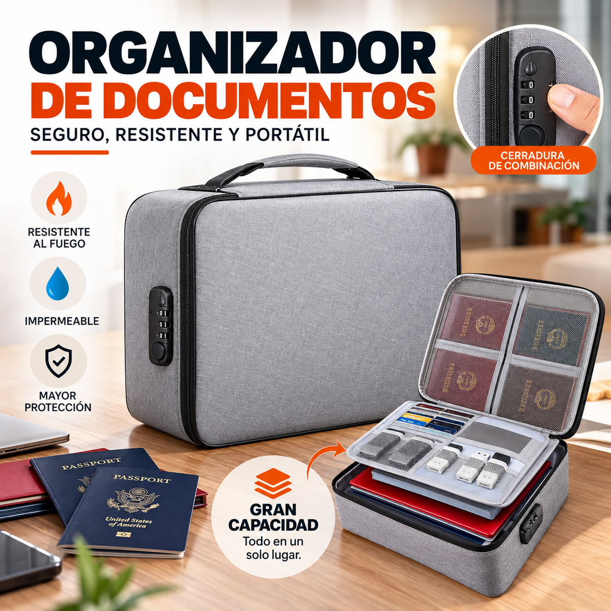 Maletín Organizador de Documentos con Cerradura 📁🔒