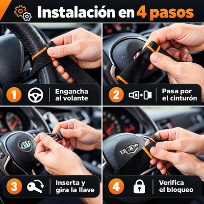 Candado de Seguridad para Volante y Cinturón Antirrobo 🔒🚗