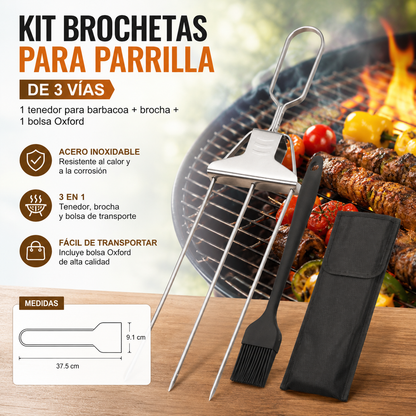 Kit Master de Brochetas de 3 Vías🍖🍢