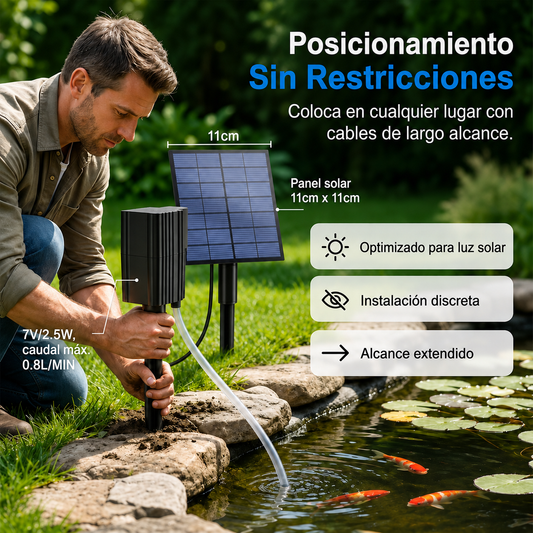 Aireador Solar para Estanques y Peceras con Bomba de Aire🐟🐡