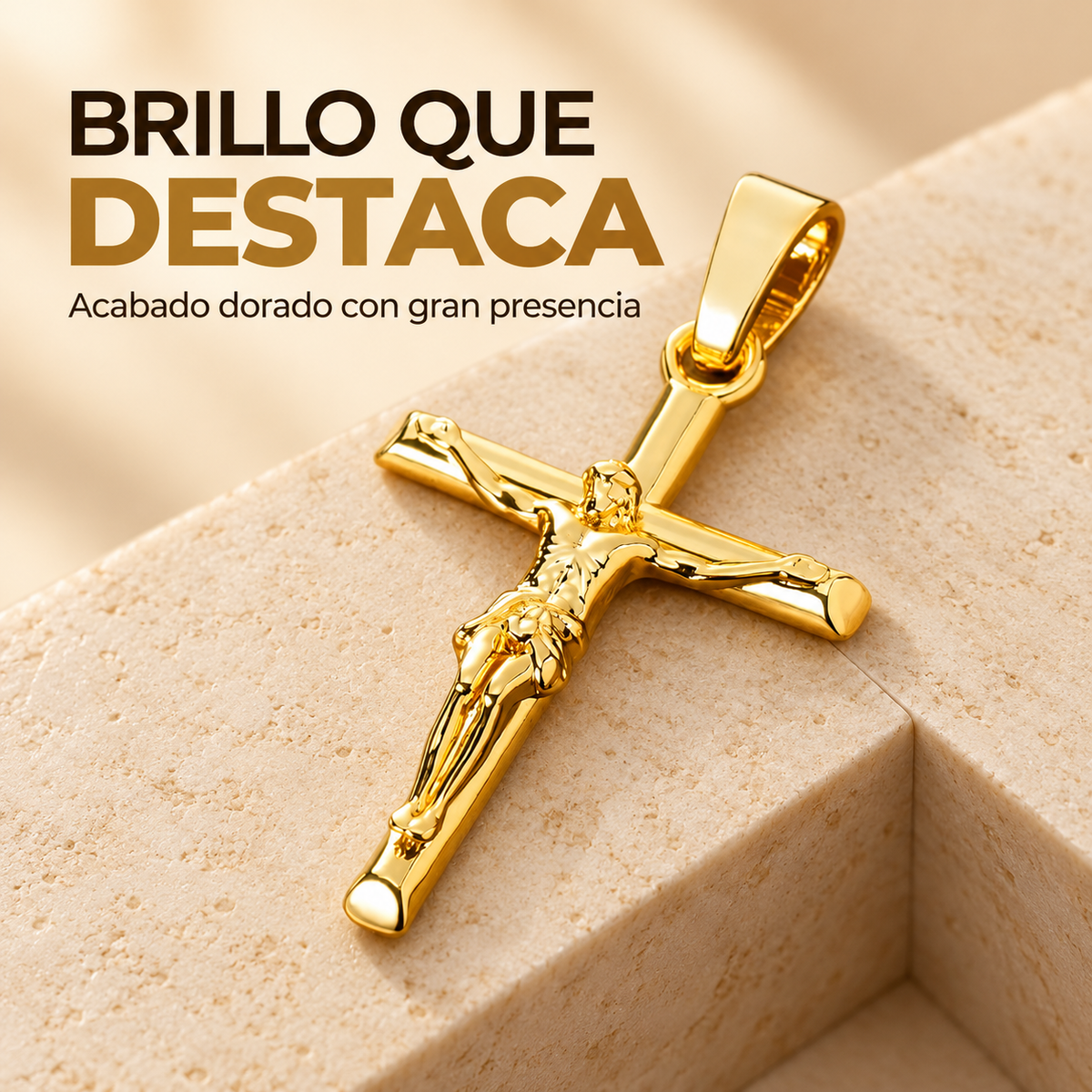 Collar Cruz 24K Gold + Caja de Cuero Blanca ✝️✨