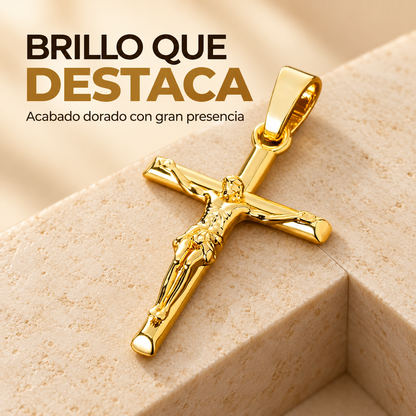 Collar Cruz 24K Gold + Caja de Cuero Blanca ✝️✨