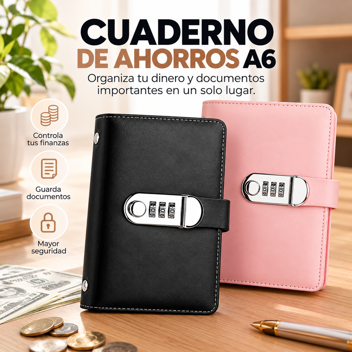 Cuaderno de Ahorros y Gestión Financiera con Cerradura de Combinación 📒🔒