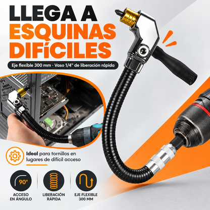 Destornillador de Esquina con Eje Flexible y Cabezal 🛠️✨