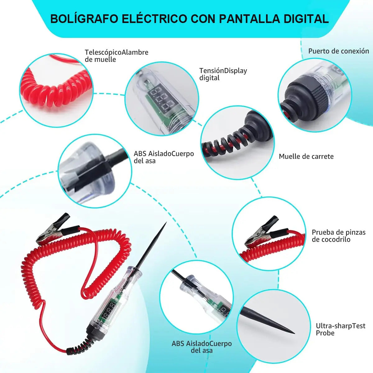 Probador de Circuitos Pro 6-24V: Detector de Voltaje con Luz de Control⚡🔌