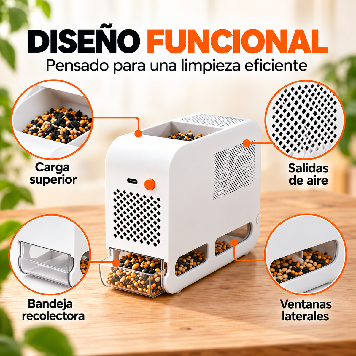 Descascarilladora y Limpiadora Automática de Semillas para Aves🦜🌾