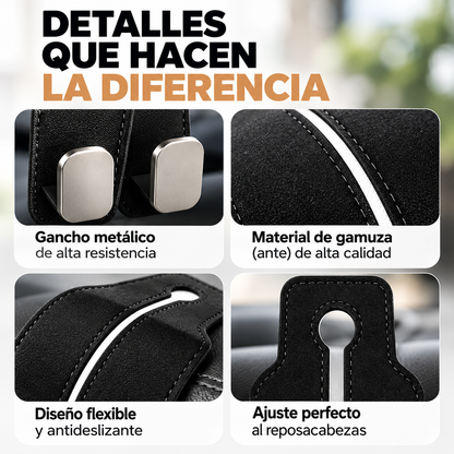 Ganchos Dobles Flexibles para Reposacabezas 2X1🚗👜