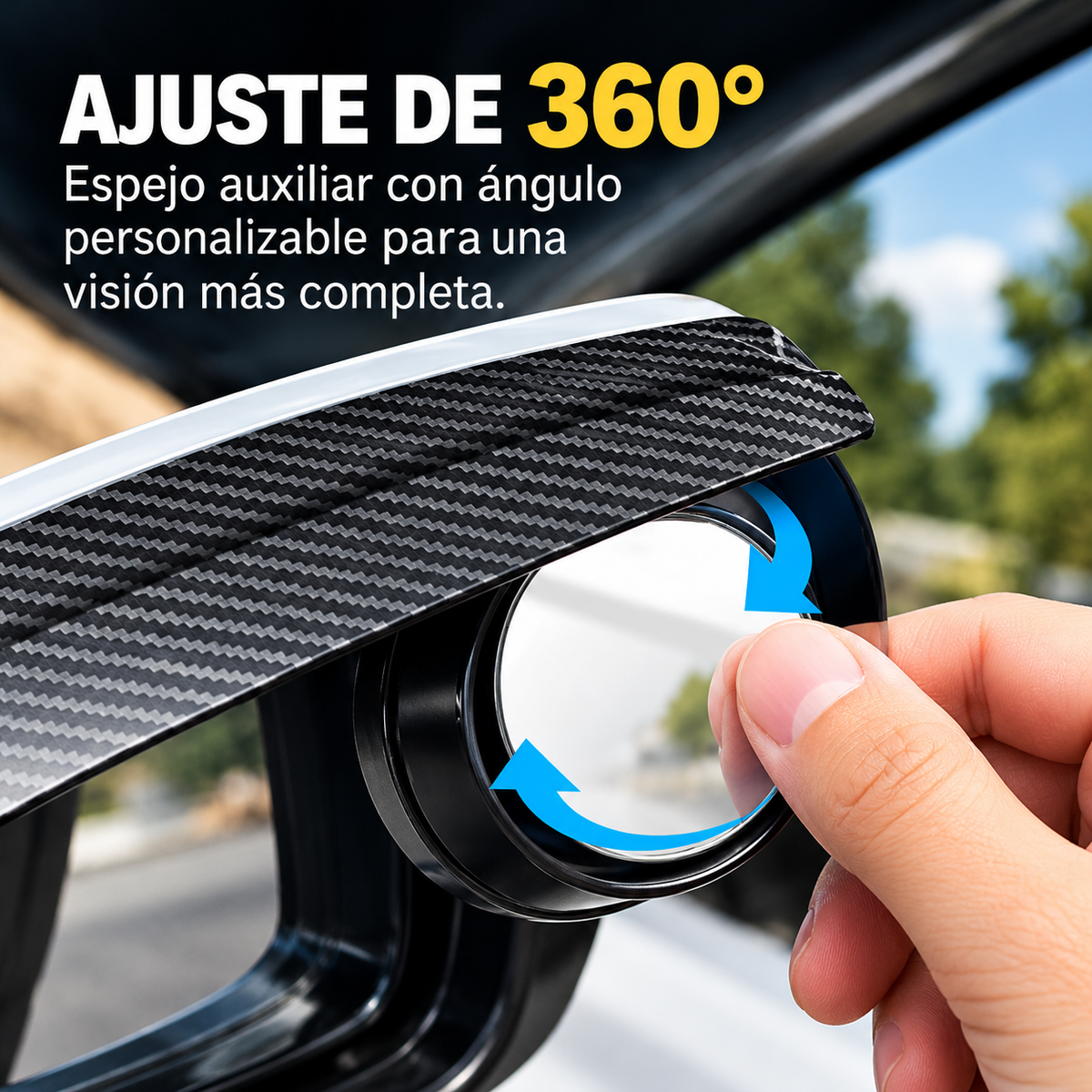 Espejo auxiliar de marcha atrás con clip🚗🌧️👀