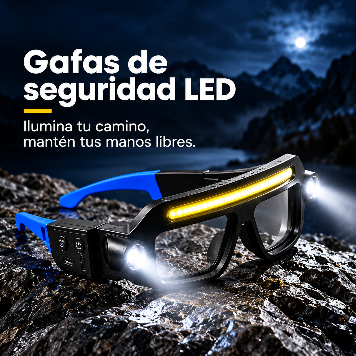 Gafas de Seguridad con Iluminación LED + Sensor de Movimiento 👓💡