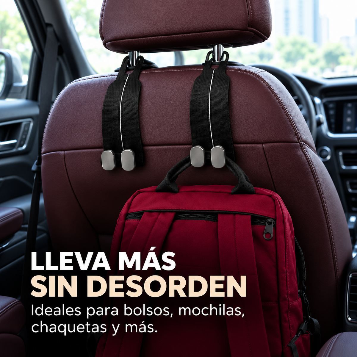 Ganchos Dobles Flexibles para Reposacabezas 2X1🚗👜