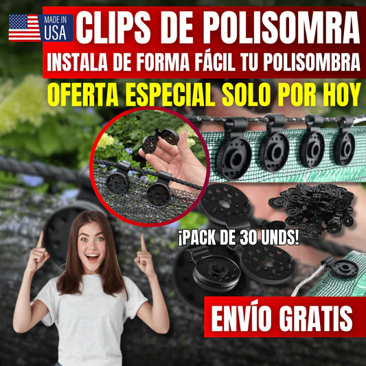 CLIP PARA POLISOMBRA PACK X 30 UNIDADES