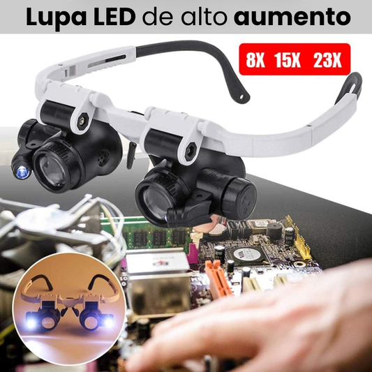🔍 Lupa LED de Alto Aumento 9892H-1 (Patillas Retráctiles)