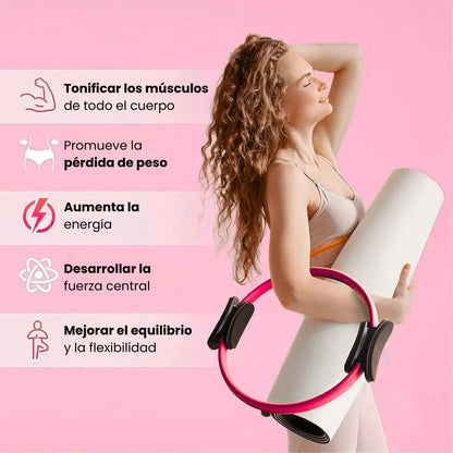 ANILLO DE PILATES TODO EN UNO (EDICIÓN ROSA)🤸🏻‍♂️🩷