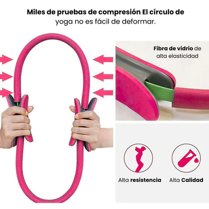 ANILLO DE PILATES TODO EN UNO (EDICIÓN ROSA)🤸🏻‍♂️🩷