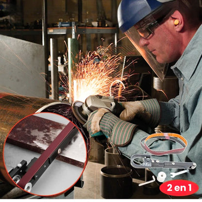 KIT CONVERSOR DE AMOLADORA + 2 BANDAS: LISTO PARA TRABAJAR🪚