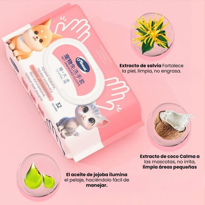 SilverPet™ Spa: GUANTES DE LIMPIEZA CON IONES DE PLATA (32 UNIDADES)🐶🐱