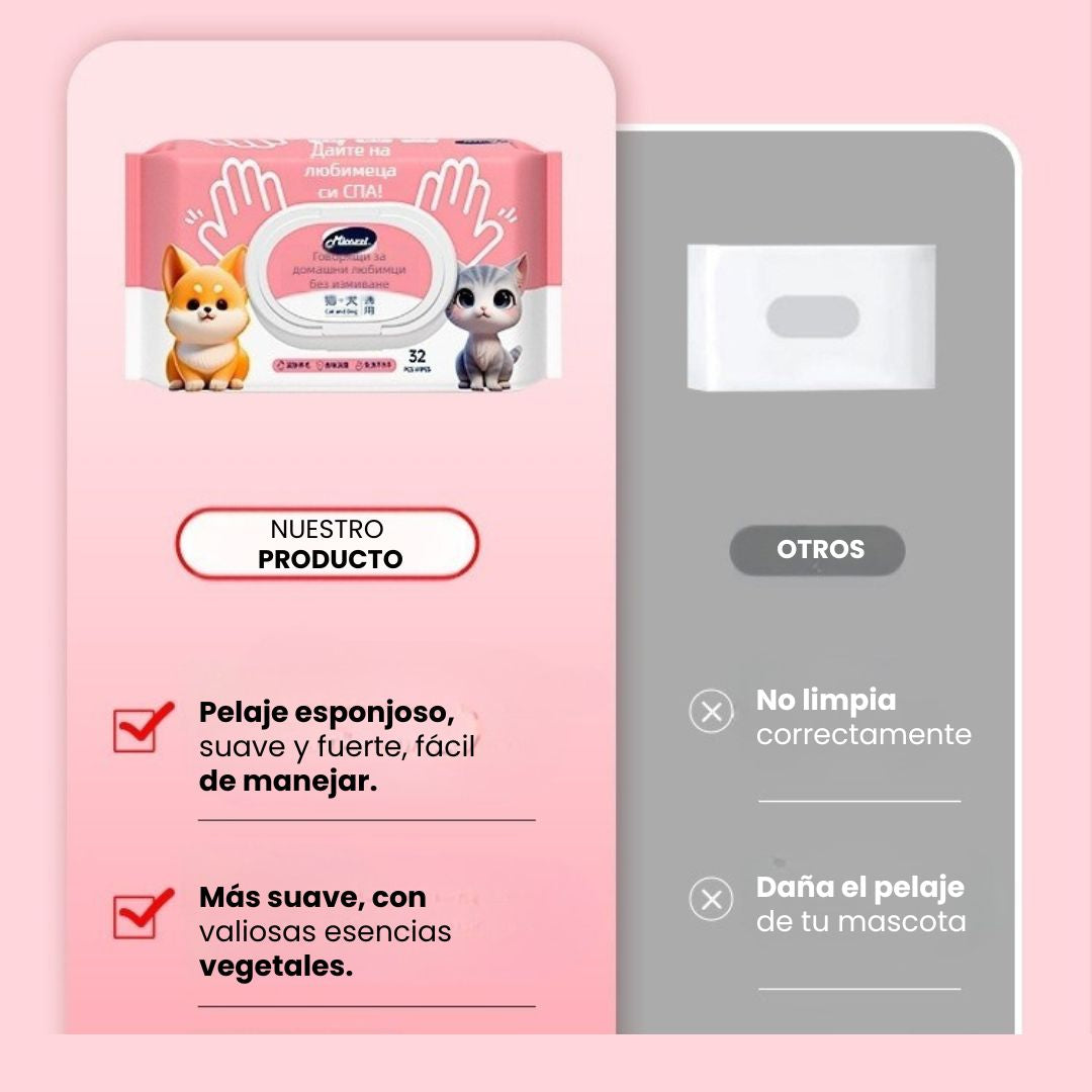 SilverPet™ Spa: GUANTES DE LIMPIEZA CON IONES DE PLATA (32 UNIDADES)🐶🐱