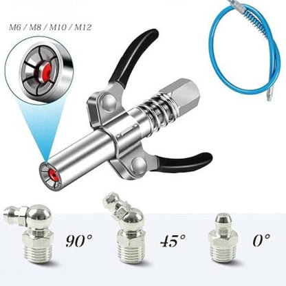 KIT PISTOLA ENGRASADORA PRO: PISTOLA + MANGUERA + 3 BOQUILLAS⭐