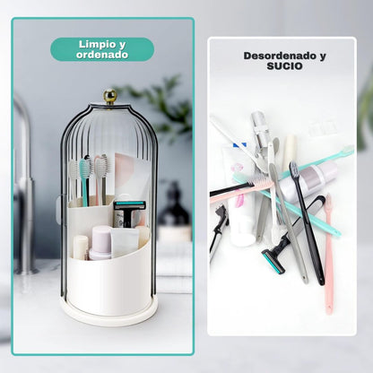 Luxury Shield 360™: ORGANIZADOR DE BAÑO CON TECHO CORREDIZO ANTI-BACTERIAS