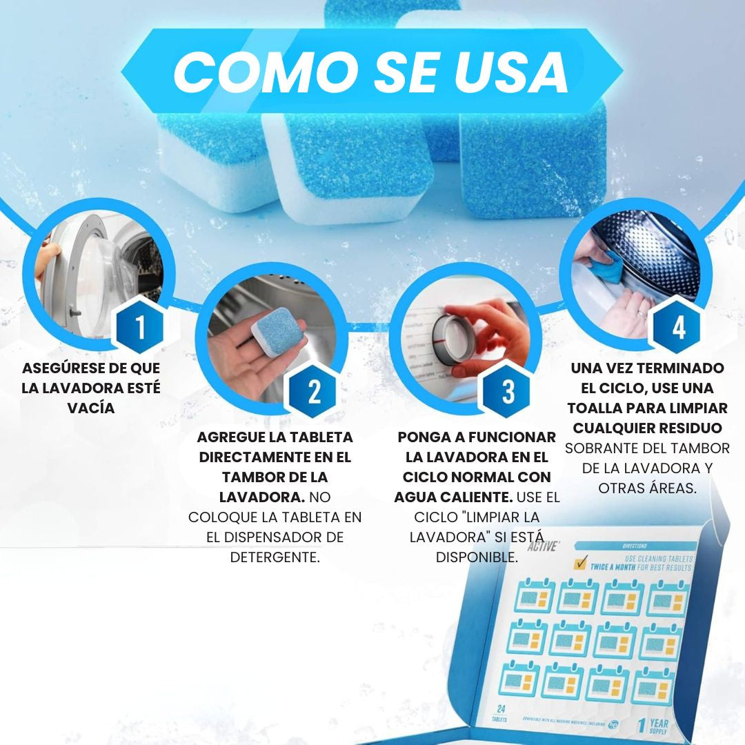 PASTILLAS LIMPIADORAS DE LAVADORA 🧼 ¡LAVADORA COMO NUEVA Y ROPA MÁS FRESCA: OFERTA 12 UNIDADES!