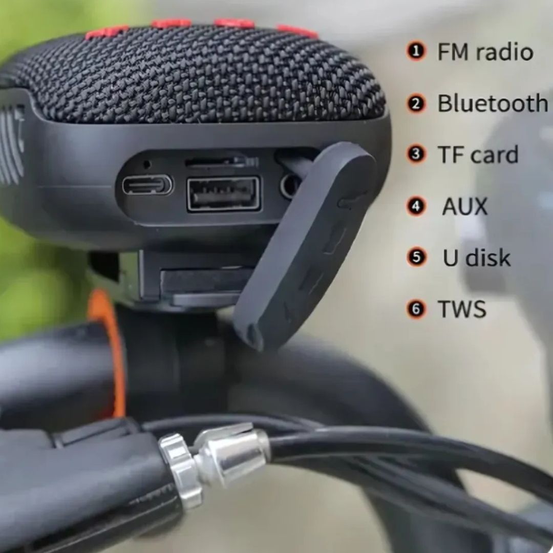 🔊ALTAVOZ BLUETOOTH PARA EXTERIORES: Diseño robusto para ciclismo y motocicletas