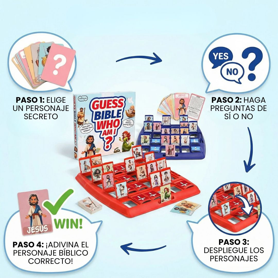 🎯JUEGO DE MESA BÍBLICO "QUIÉN SOY" + diversión y aprendizaje bíblico para toda la familia📓