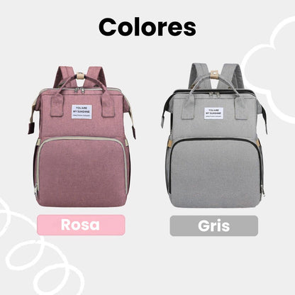 👶🏻👩🏻‍🍼MOCHILA DE MATERNIDAD 3 EN 1: Cuna plegable, cambiador y organizador térmico