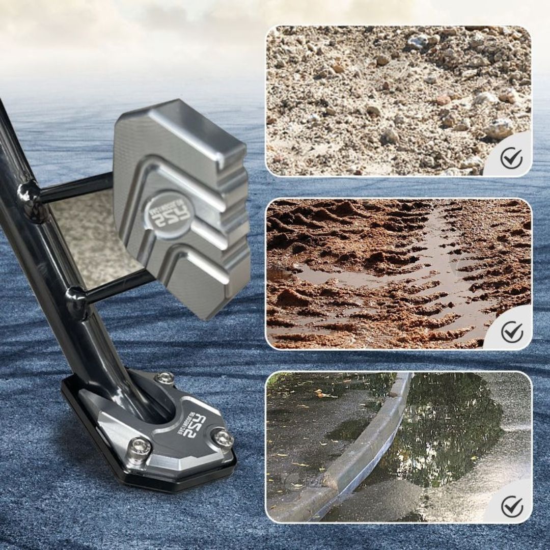 🏍️🏁EXTENSIÓN DE CABALLETE LATERAL + estable, duradera y antideslizante