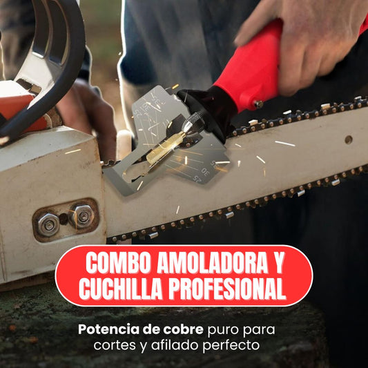 ⭐COMBO AMOLADORA Y CUCHILLA PROFESIONAL + potencia de cobre puro para cortes y afilado perfecto